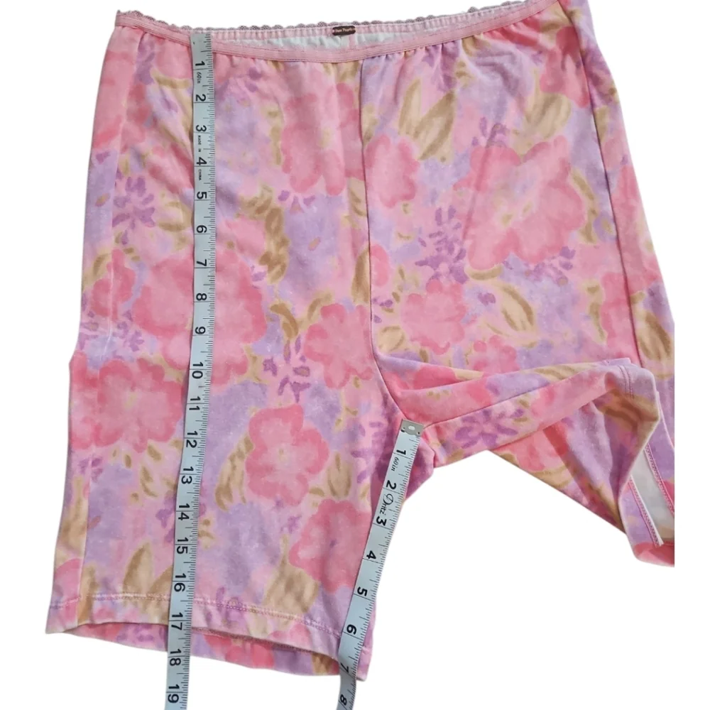 NWT Free People Get Physical Pink Floral Crop Top & Short Set Large